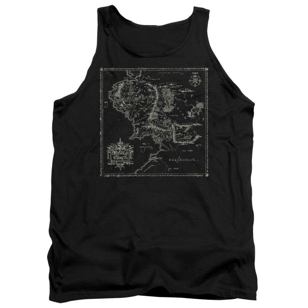 Lord Of The Rings Map Of Me Mens Tank Top Shirt Black Officially Licensed