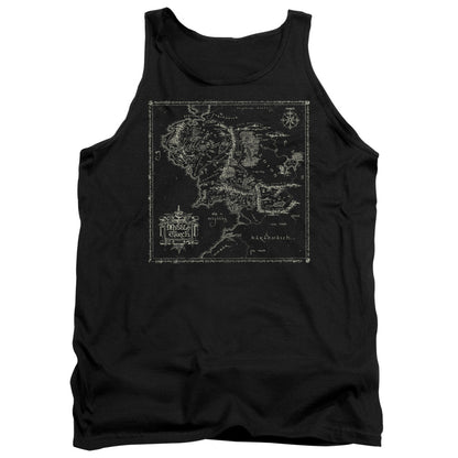 Lord Of The Rings Map Of Me Mens Tank Top Shirt Black Officially Licensed
