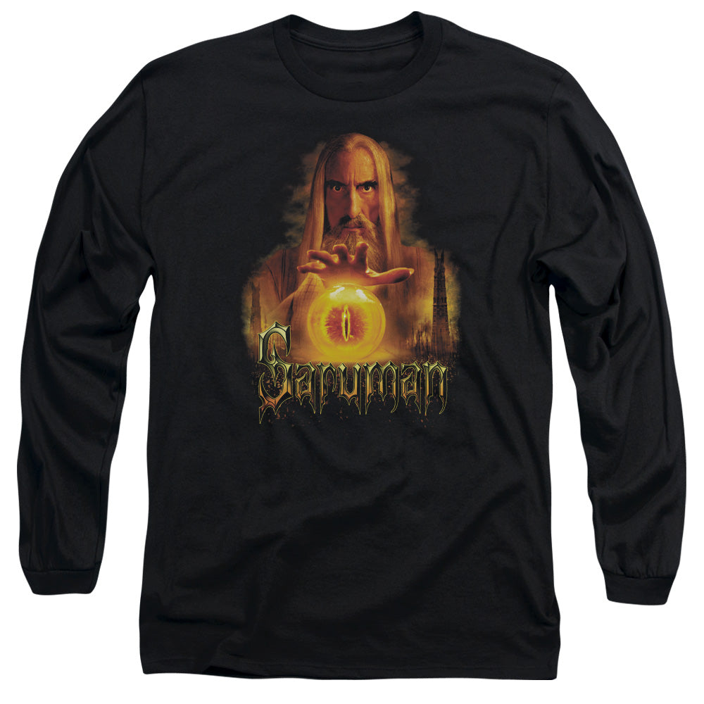 Lor Saruman Mens Long Sleeve Shirt Black Officially Licensed