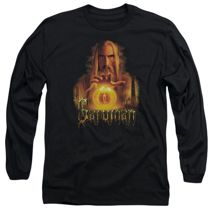 Lor Saruman Mens Long Sleeve Shirt Black Officially Licensed