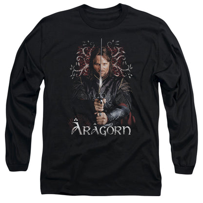 Lor Aragorn Mens Long Sleeve Shirt Black Officially Licensed