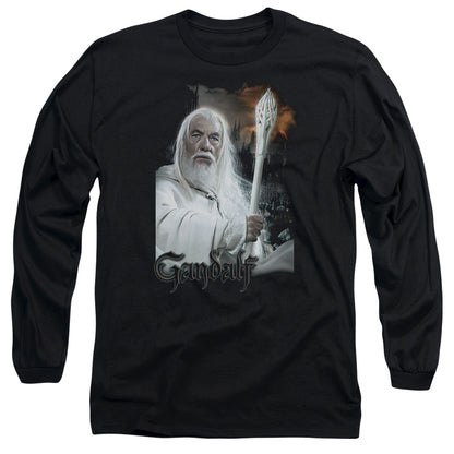 Lor Gandalf Mens Long Sleeve Shirt Black Officially Licensed