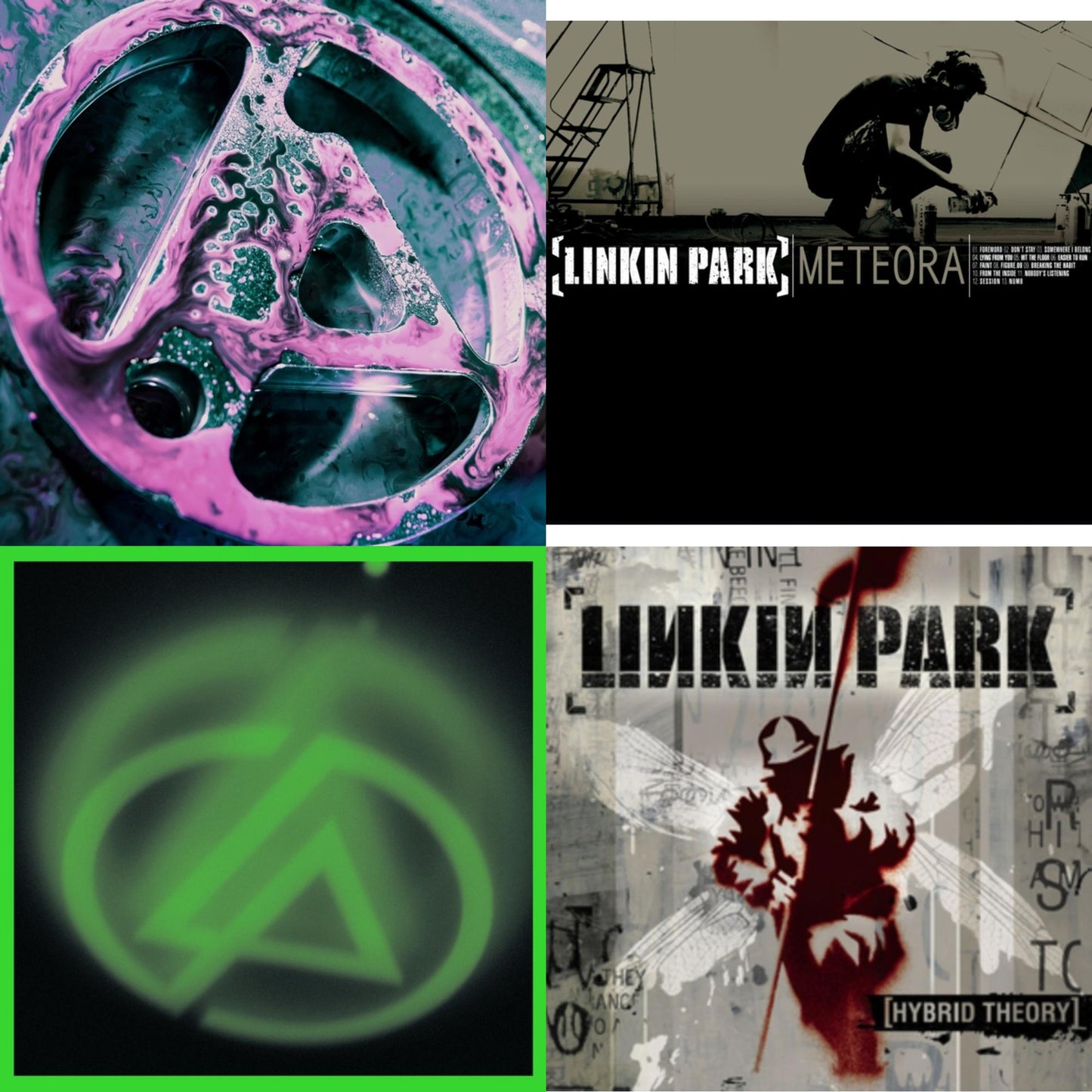Linkin Park - From Zero (Deluxe/2LP/Translucent Emerald Green Vinyl) & Meteora (Marbled LP Vinyl) & Papercuts (2LP) & Hybrid Theory