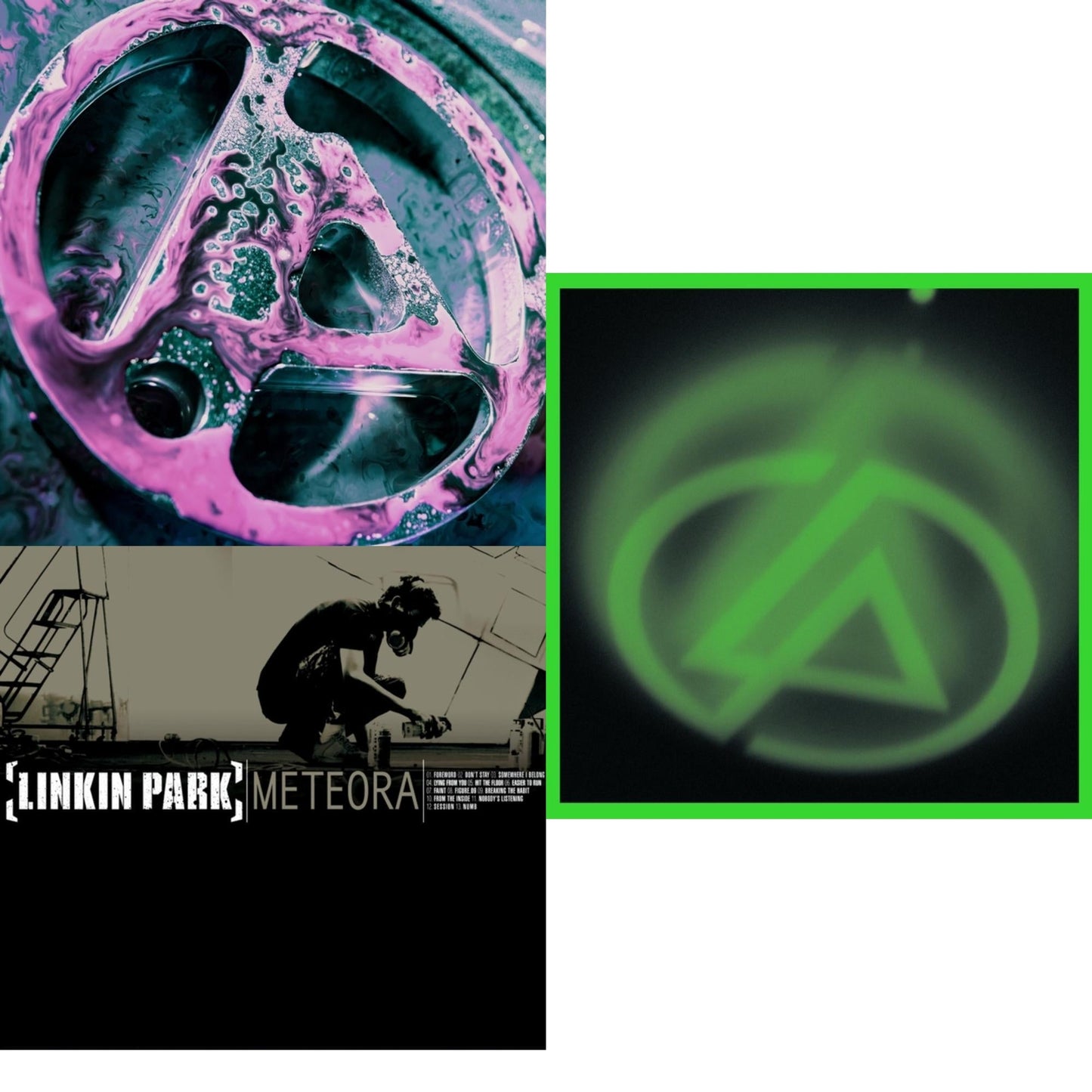 Linkin Park - From Zero (Deluxe/2LP/Translucent Emerald Green Vinyl) & Meteora (Marbled LP Vinyl) & Papercuts (2LP)