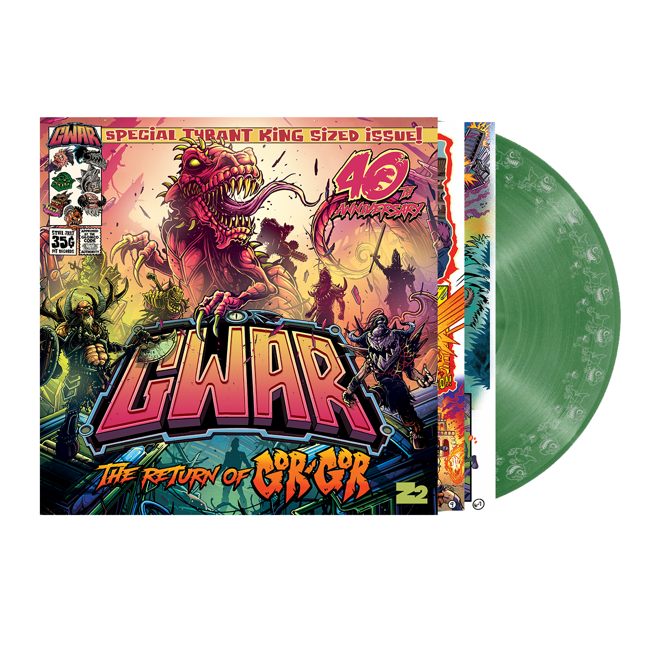 GWAR 'The Return of Gor Gor' Transparent Green Vinyl Record LP