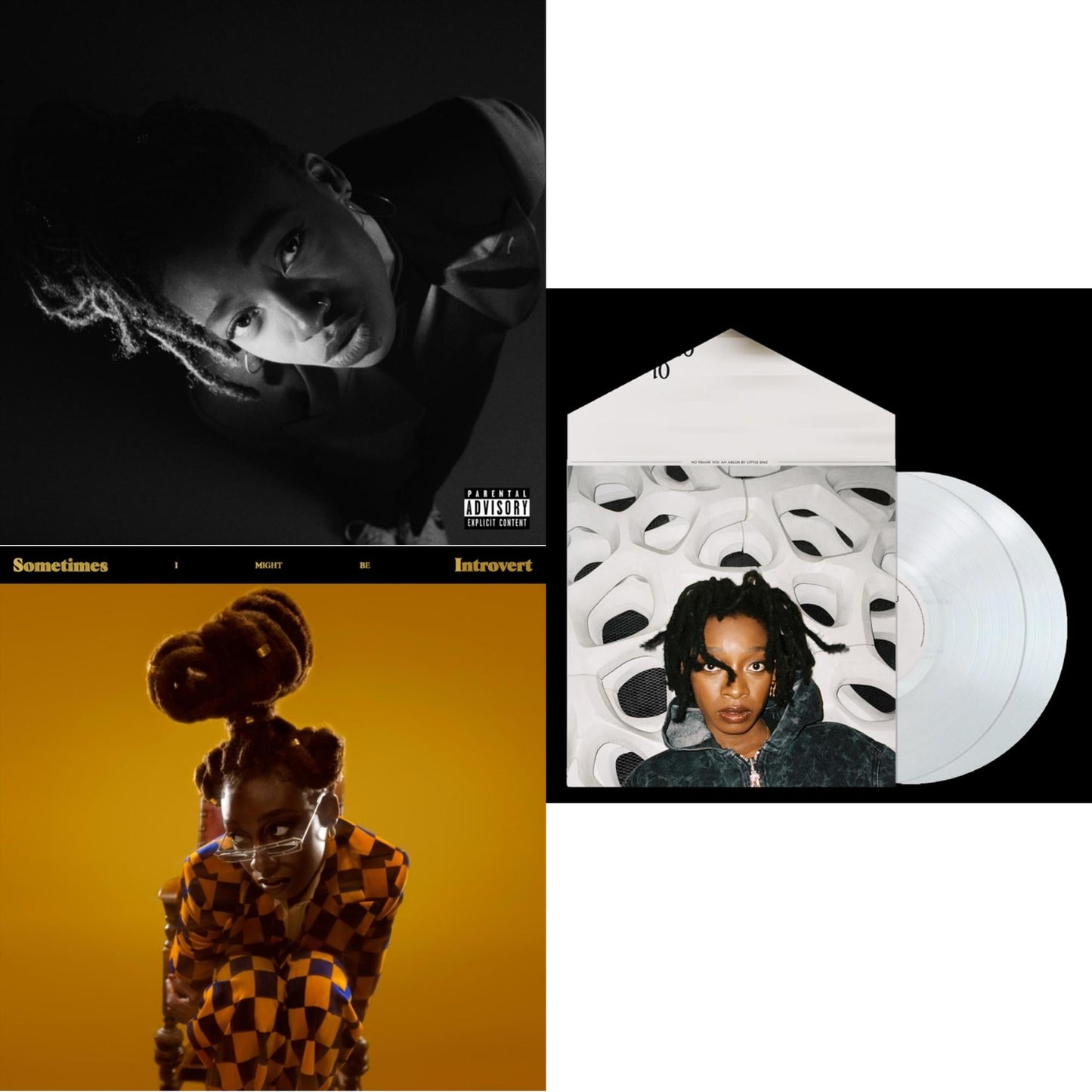 Little Simz - Grey Area (White LP Vinyl) & Sometimes I Might Be Introvert (Milky Clear LP Vinyl) & No Thank You (Clear LP Vinyl)