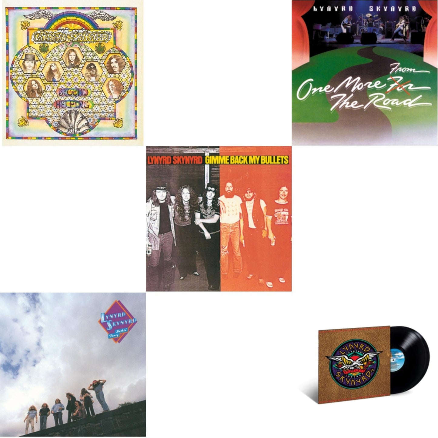 Lynyrd Skynyrd - Second Helping & Nuthin Fancy & Gimme Back My Bullets & One More From The Road & Skynyrd's Innyrds (Their Greatest Hits) - LP Vinyl Bundle