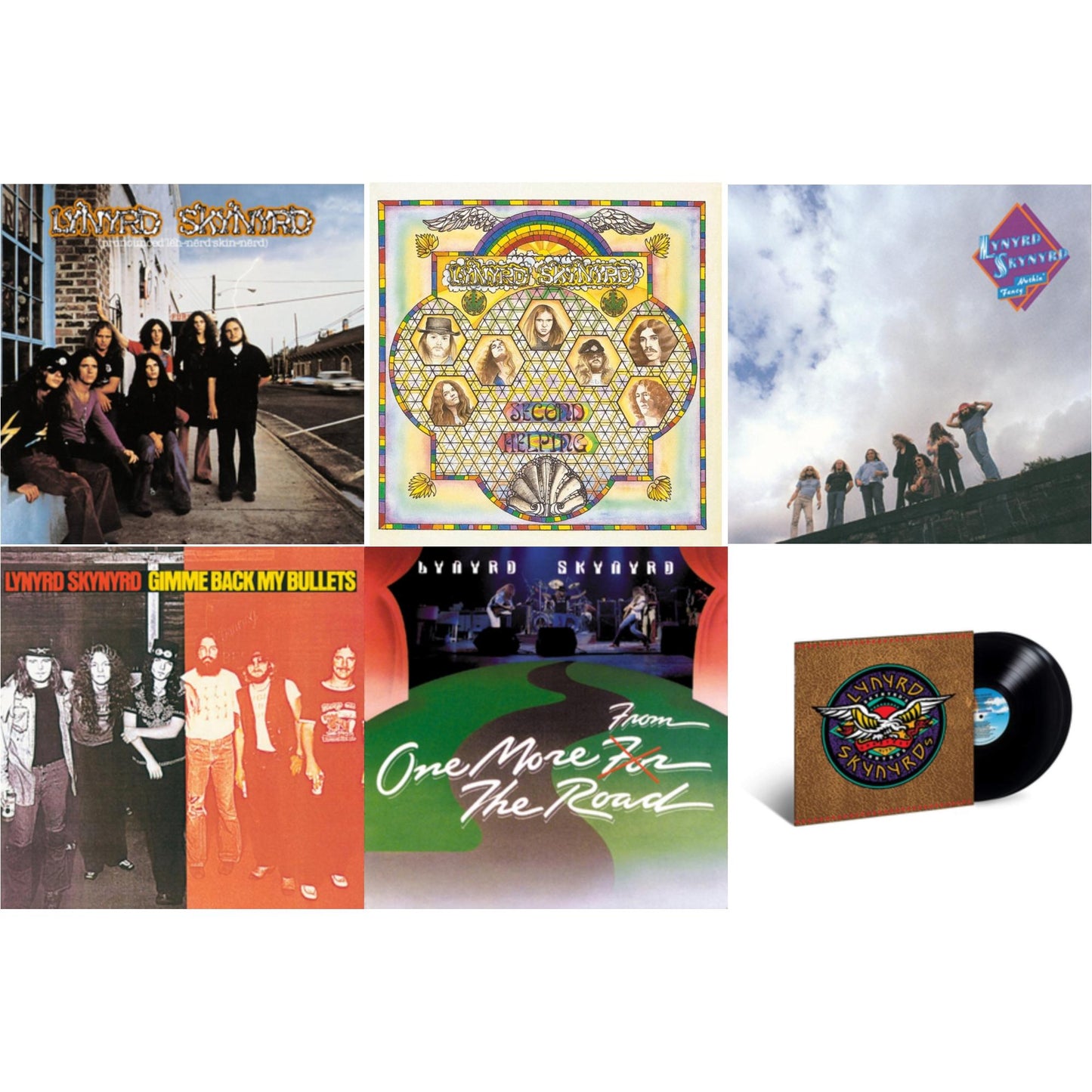 Lynyrd Skynyrd - Pronounced Leh-Nerd Skin-Nerd & Second Helping & Nuthin Fancy & Gimme Back My Bullets & One More From The Road & Skynyrd's Innyrds (Their Greatest Hits) - LP Vinyl Bundle