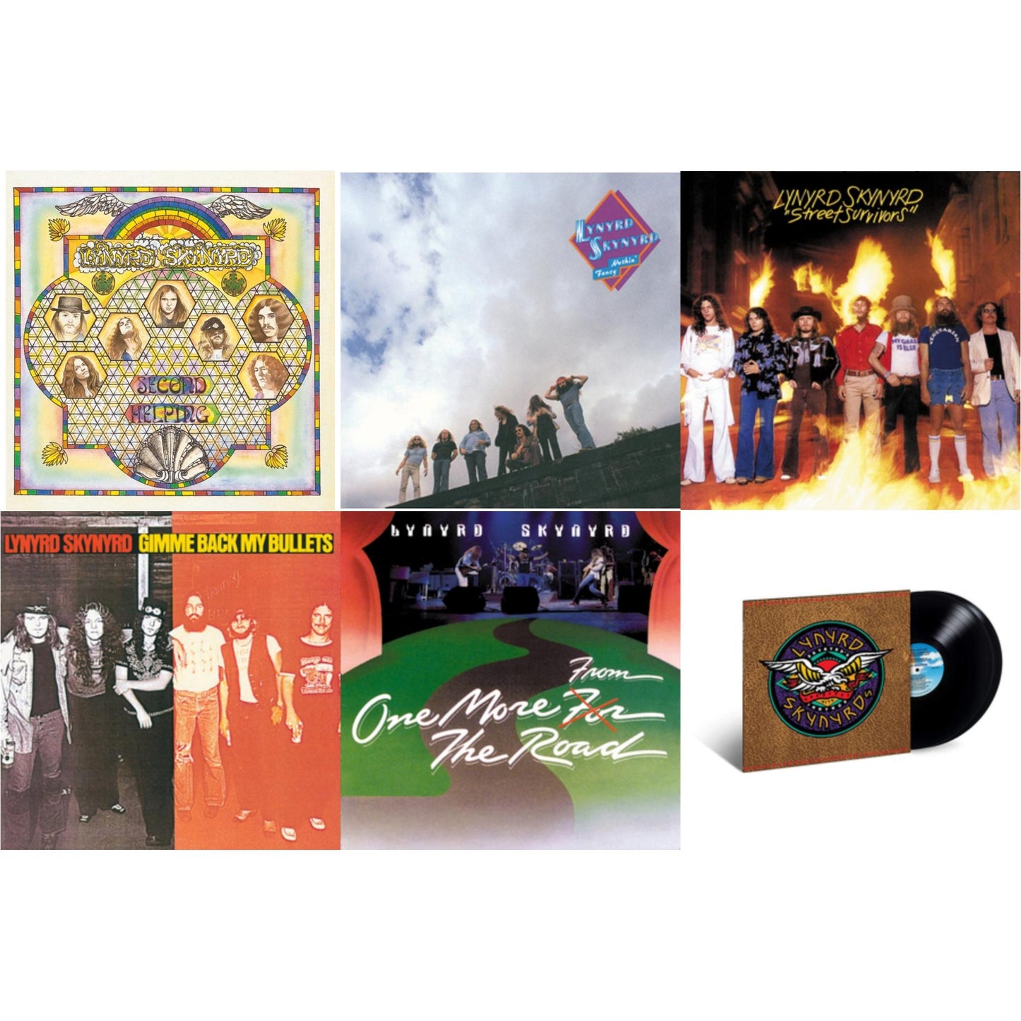 Lynyrd Skynyrd - Second Helping & Nuthin Fancy & Street Survivors & Gimme Back My Bullets & One More From The Road & Skynyrd's Innyrds (Their Greatest Hits) - LP Vinyl Bundle