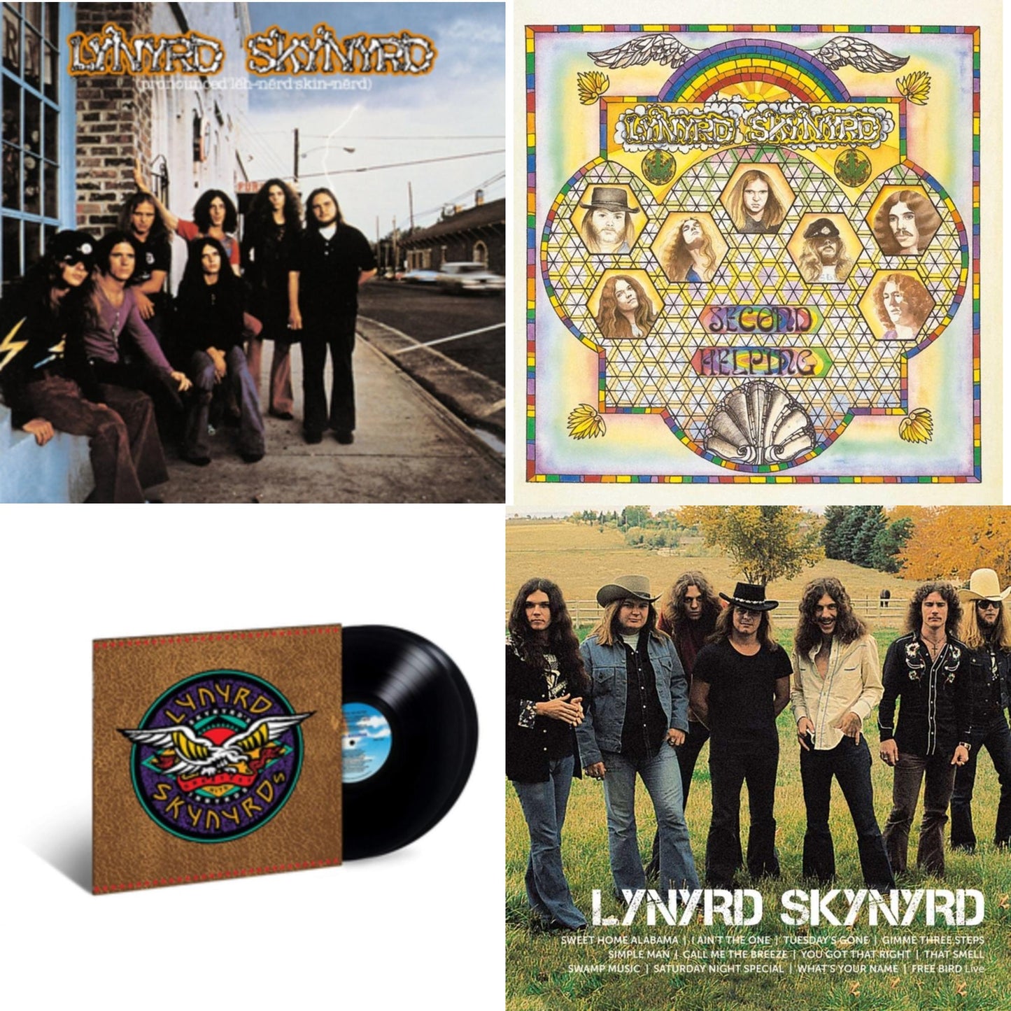 Lynyrd Skynyrd - Pronounced Leh-Nerd Skin-Nerd & Second Helping & Icon & Skynyrd's Innyrds (Their Greatest Hits) - LP Vinyl Bundle