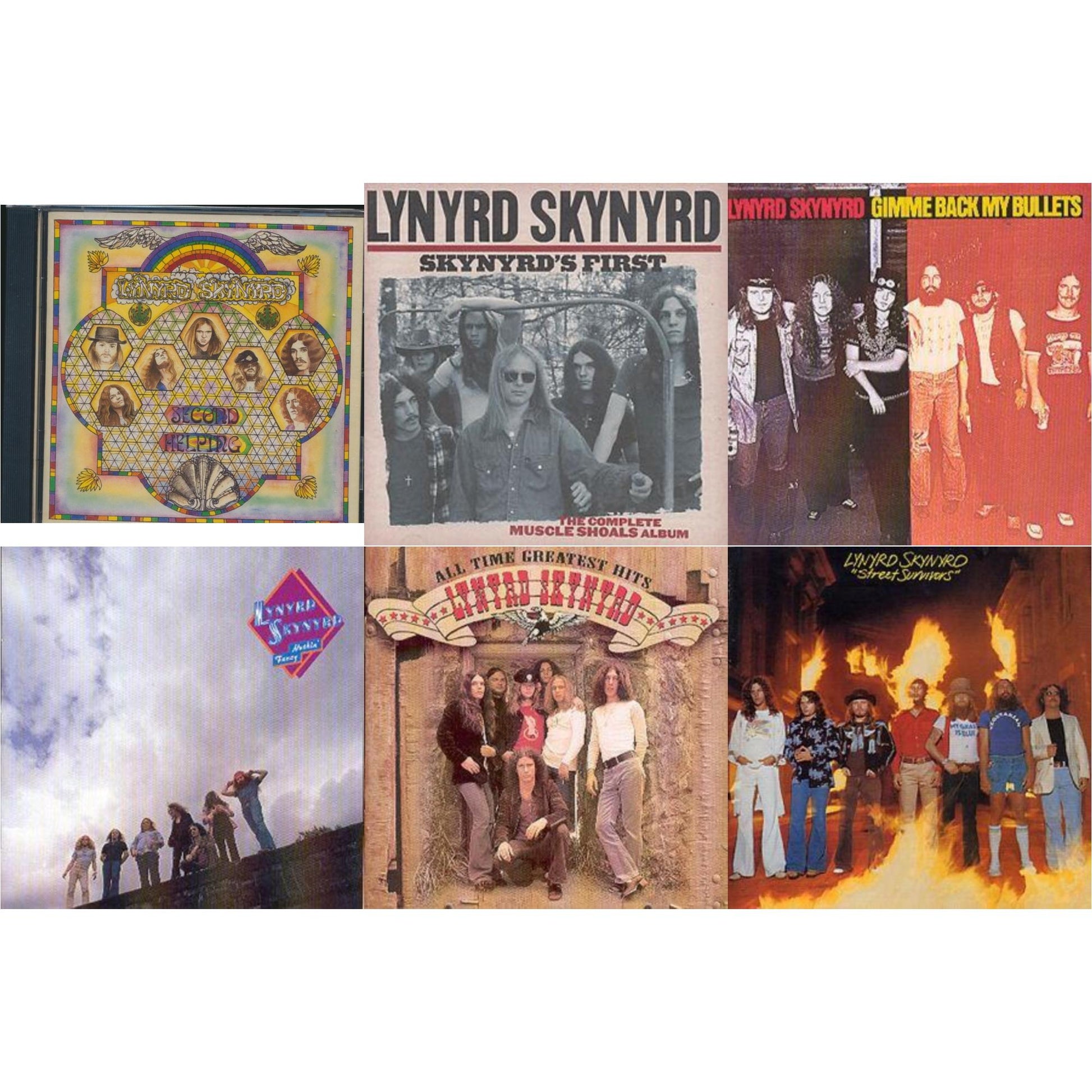 Lynyrd Skynyrd - Second Helping & Skynyrd's First & Gimme Back My Bullets & Nuthin Fancy & All Time Greatest Hits & Street Survivors - CD Bundle