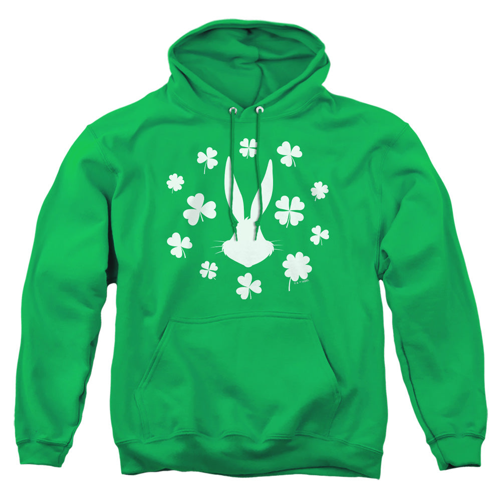 Looney Tunes Bugs Bunny St. Patrick'S Clover Silhouette Mens Hoodie Kelly Green Officially Licensed