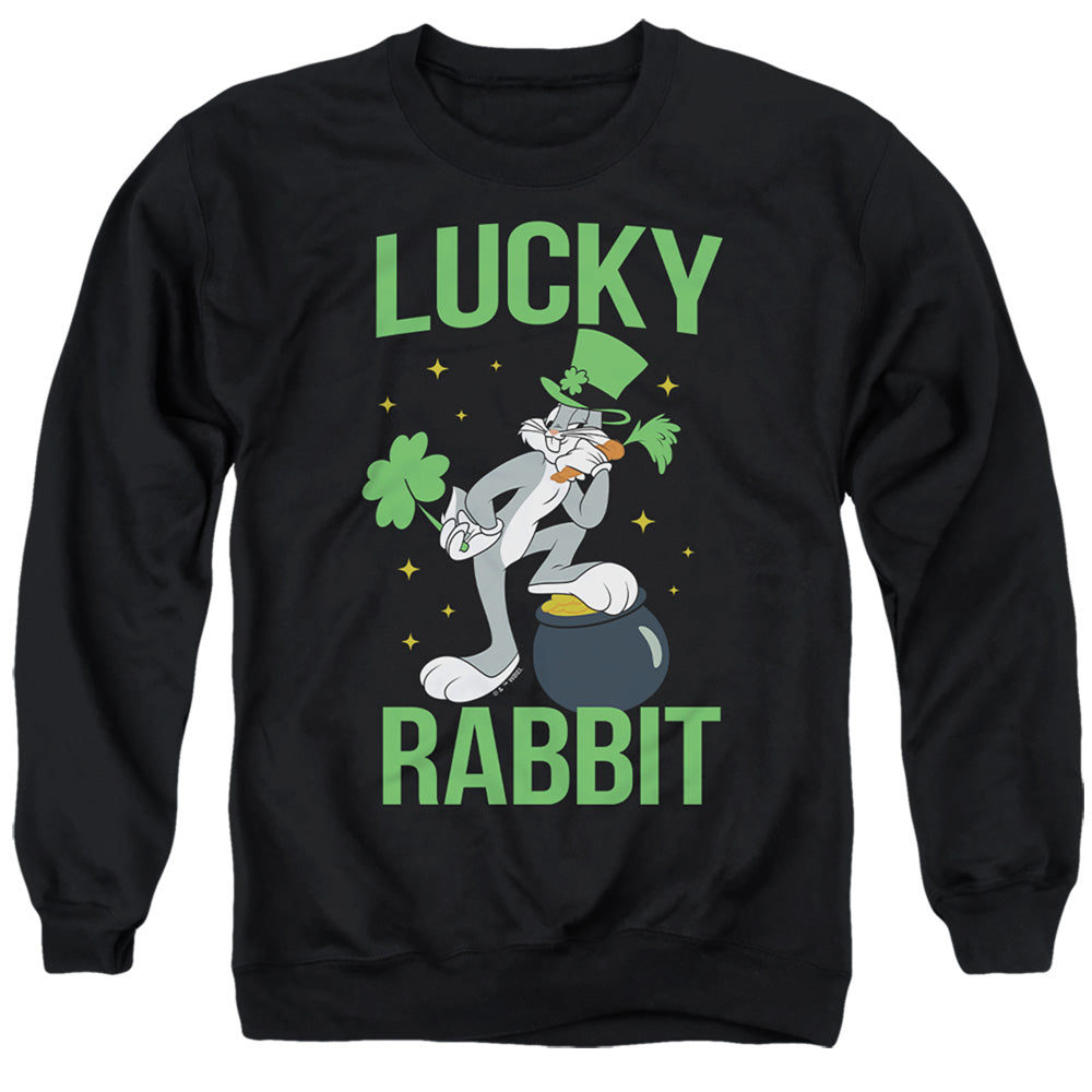 Looney Tunes Bugs Bunny St. Patrick'S Lucky Rabbit Mens Crewneck Sweatshirt Black Officially Licensed