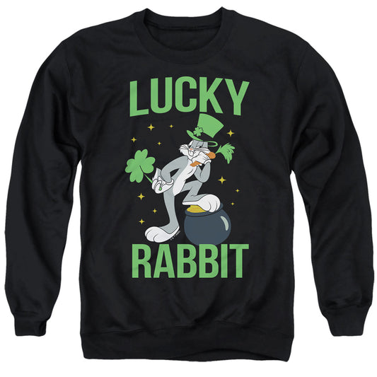Looney Tunes Bugs Bunny St. Patrick'S Lucky Rabbit Mens Crewneck Sweatshirt Black Officially Licensed