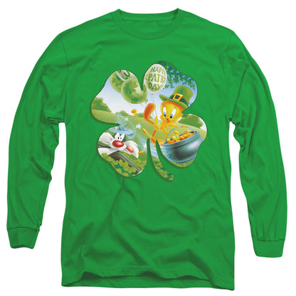 Looney Tunes Tweety Shamrock Mens Long Sleeve Shirt Kelly Green Officially Licensed Officially Licensed
