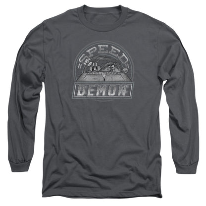 Looney Tunes Speed Demon Mens Long Sleeve Shirt Charcoal Officially Licensed Officially Licensed