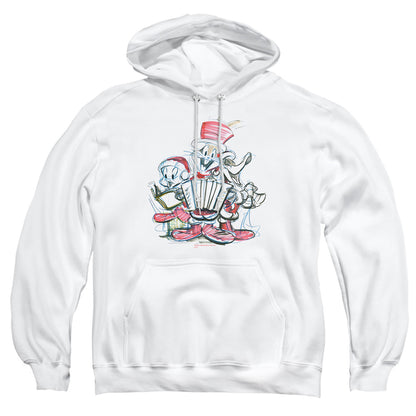 Looney Tunes Holiday Sketch Mens Hoodie White Officially Licensed