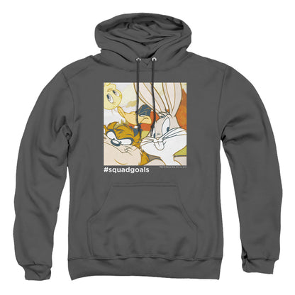 Looney Tunes Squad Goals Mens Hoodie Charcoal Officially Licensed