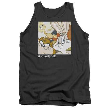 Looney Tunes Squad Goals Mens Tank Top Shirt Charcoal