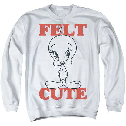 Looney Tunes Felt Cute Mens Crewneck Sweatshirt White Officially Licensed