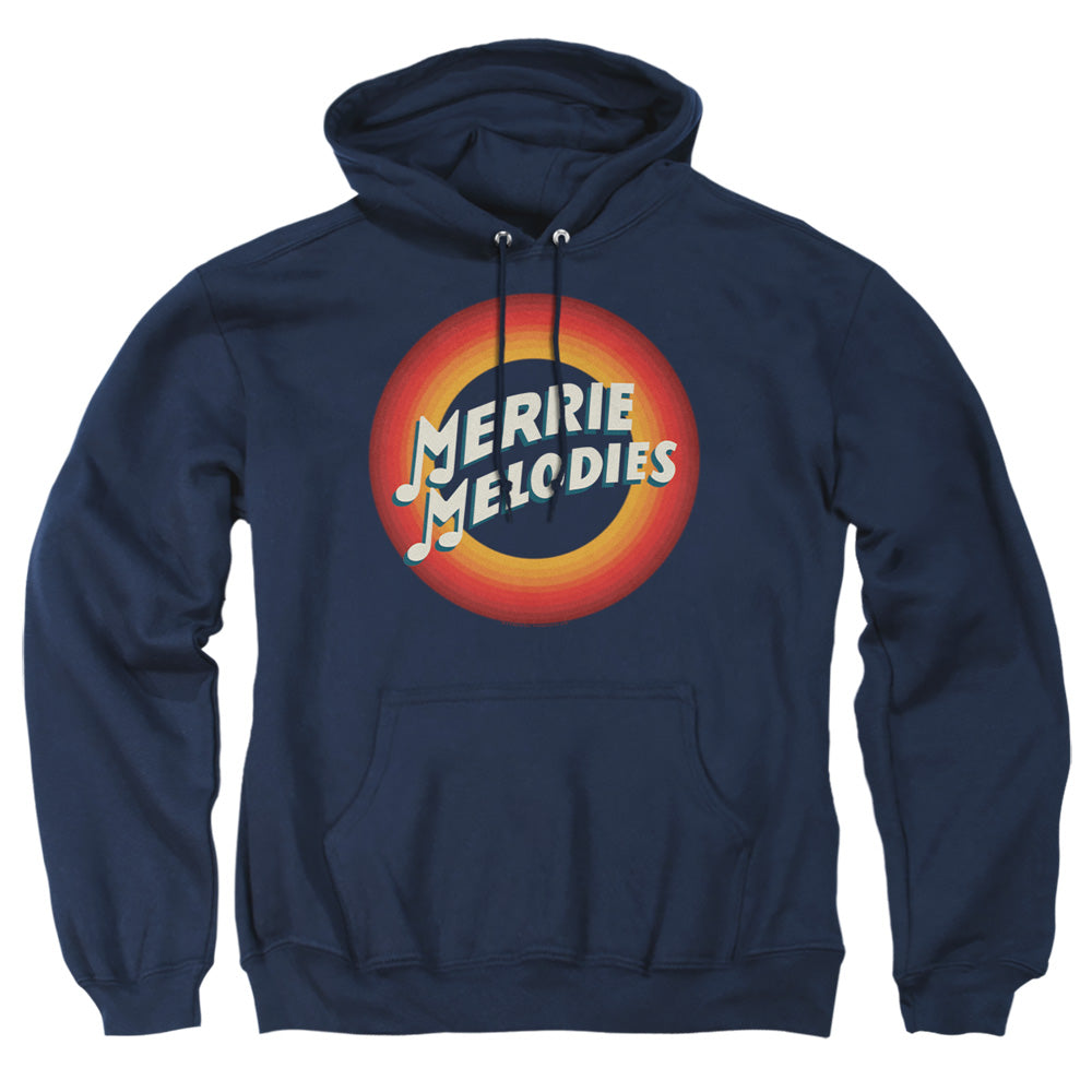 Looney Tunes Merrie Logo Mens Hoodie Navy Officially Licensed