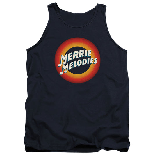 Looney Tunes Merrie Logo Mens Tank Top Shirt Navy