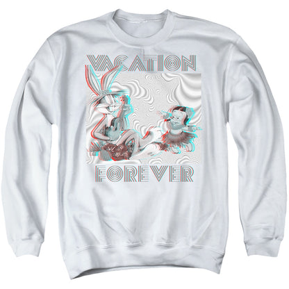 Looney Tunes Vacation Forever Mens Crewneck Sweatshirt White Officially Licensed