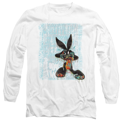 Looney Tunes Graffiti Rabbit Mens Long Sleeve Shirt White Officially Licensed Officially Licensed