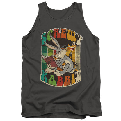 Looney Tunes Screwy Rabbit Mens Tank Top Shirt Charcoal Officially Licensed
