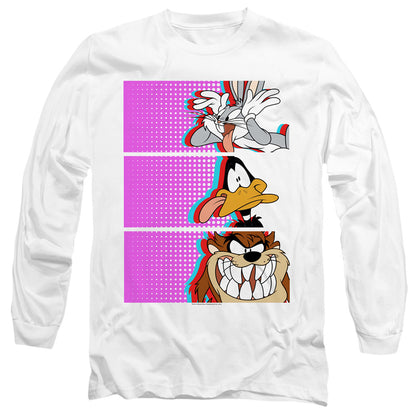 Looney Tunes Tiles Mens Long Sleeve Shirt White Officially Licensed Officially Licensed