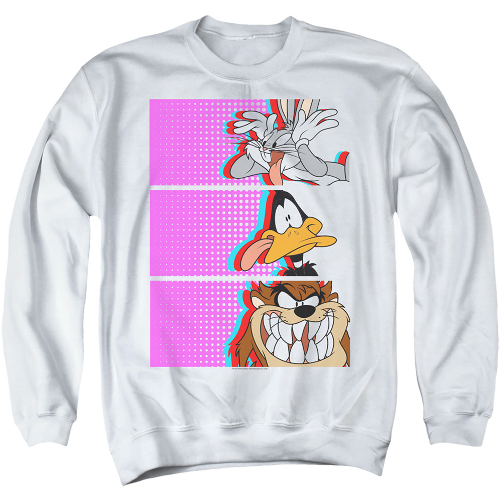 Looney Tunes Tiles Mens Crewneck Sweatshirt White Officially Licensed