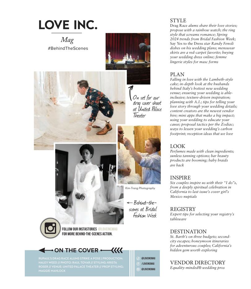 Love Inc. Volume 9 -  America's Favorite Coupled-Up, Drag Queens From RuPaul's Drag Race, Say Yes To The Dress, Randy Fenoli's Shares Wedding Details & More!