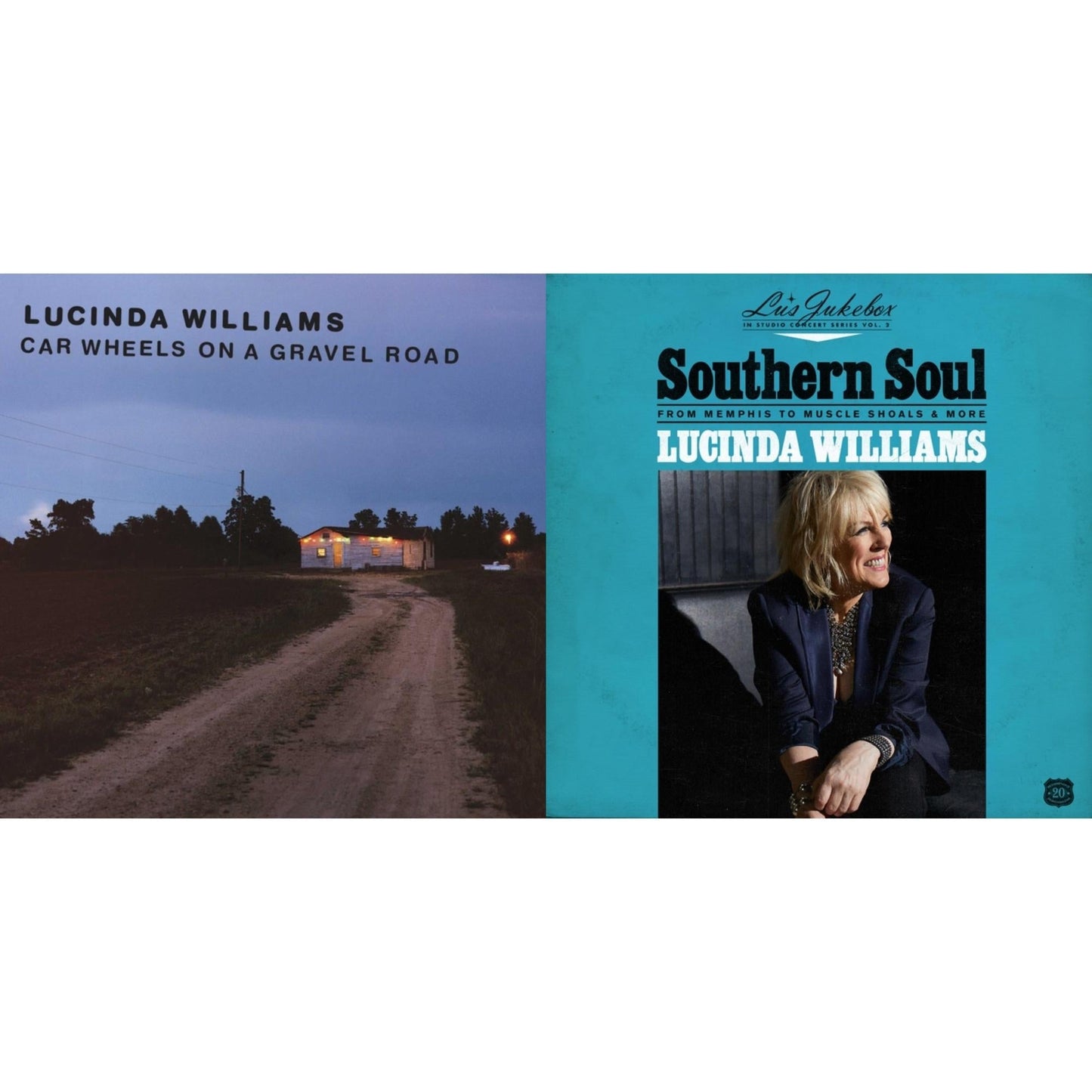 Lucinda Williams - Car Wheels On A Gravel Road (Yellow LP Vinyl) & Lu's Jukebox Vol. 2: Southern Soul: From Memphis To Muscle Shoals