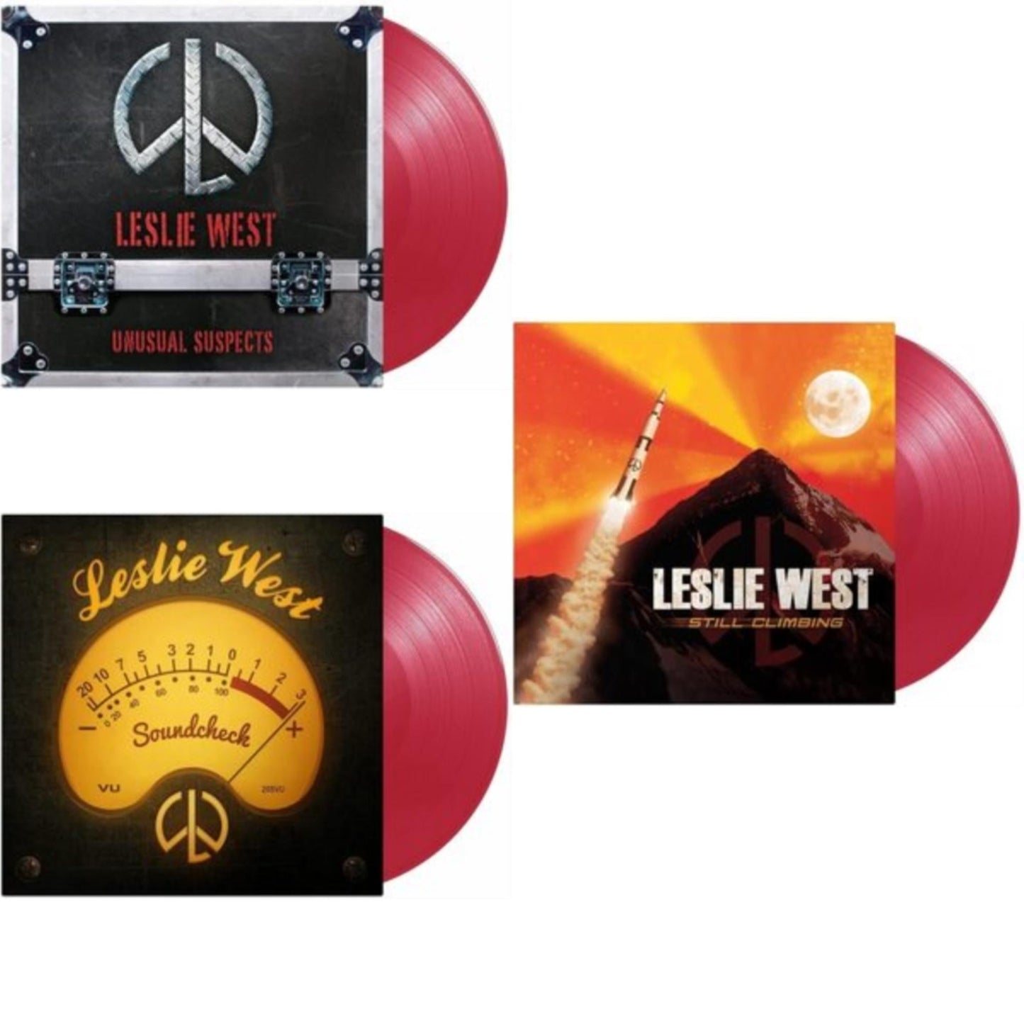 Leslie West - Unusual Suspects (Transparent Red LP Vinyl) & Soundcheck (Red LP Vinyl) & Still Climbing (Red LP Vinyl)