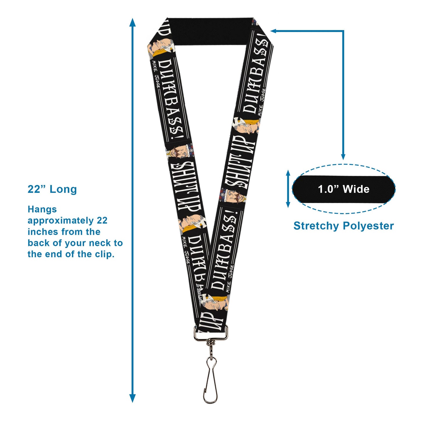 Beavis and Butthead Shut Up Dumb Ass Lanyard