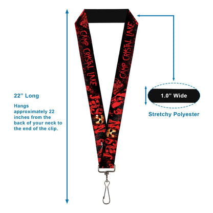 Jason Mask Hand Prints Blood Splatter Lanyard