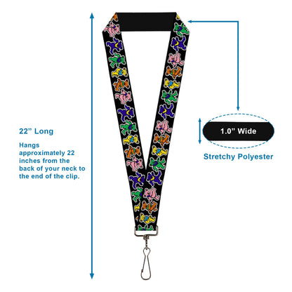 Grateful Dead Dancing Bears Black Lanyard