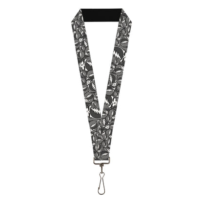 Grateful Dead Steal Your Face Stacked Gray Lanyard