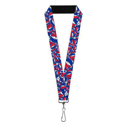 Grateful Dead Steal Your Face Stacked Red Lanyard