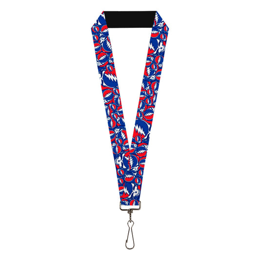 Grateful Dead Steal Your Face Stacked Red Lanyard