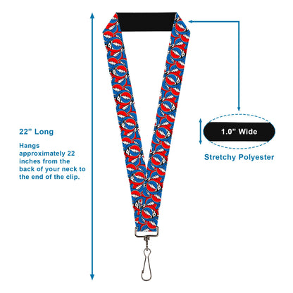 Grateful Dead Steal Your Face Logo Stacked Lanyard
