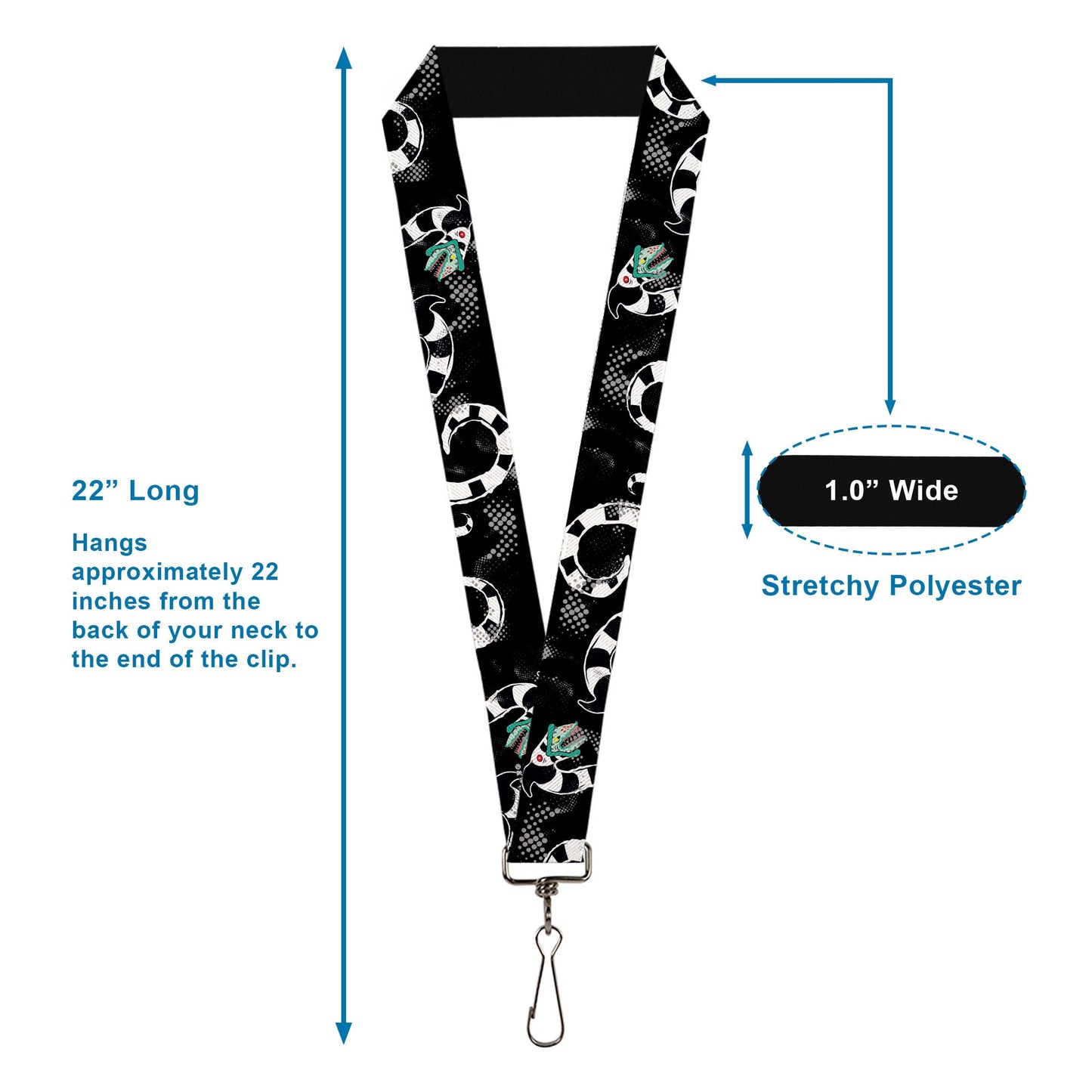 Beetlejuice Sandworm Halftone Repeat Lanyard