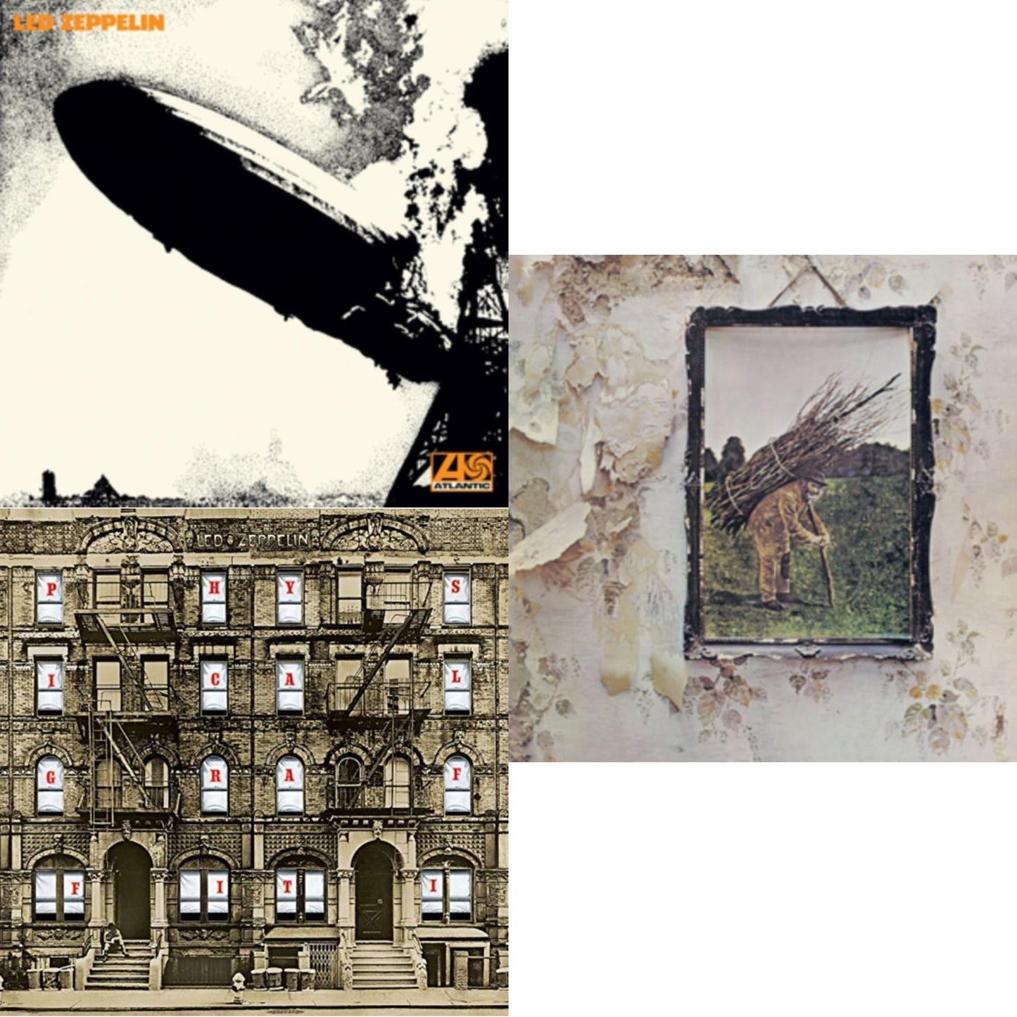 Led Zeppelin - Led Zeppelin Iv & Physical Graffiti (2015 Remaster) & Led Zeppelin I (180G/Remastered) - LP Vinyl Bundle