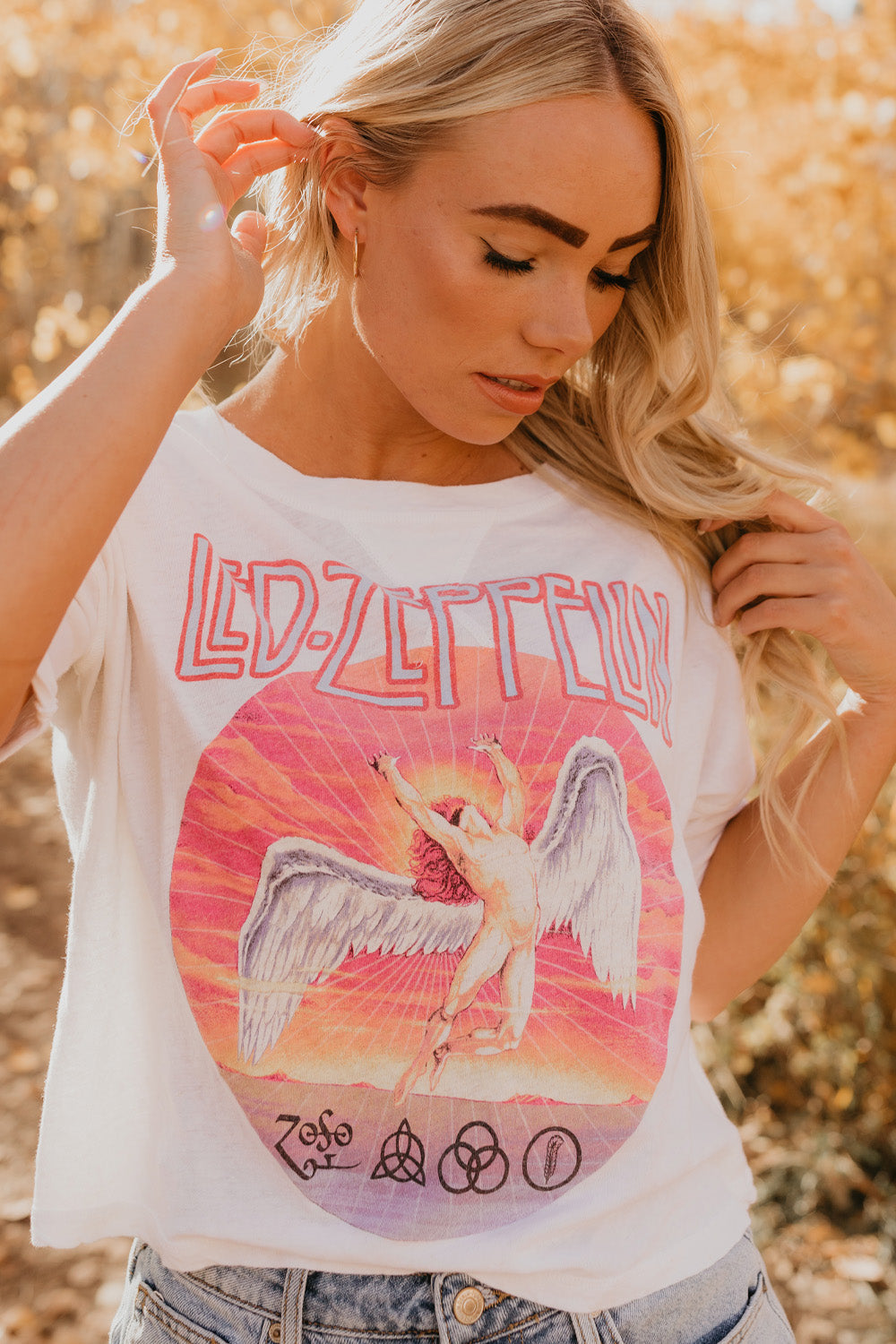 Led Zeppelin Quarter Sleeve Womens Tee Shirt