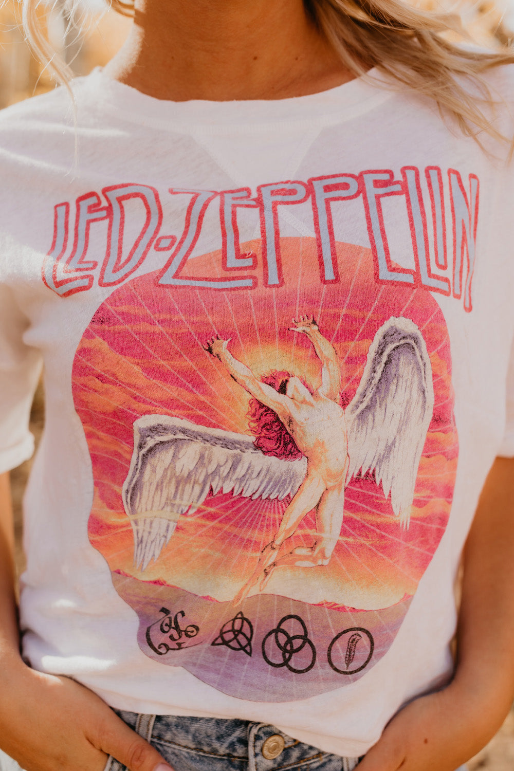 Led Zeppelin Quarter Sleeve Womens Tee Shirt