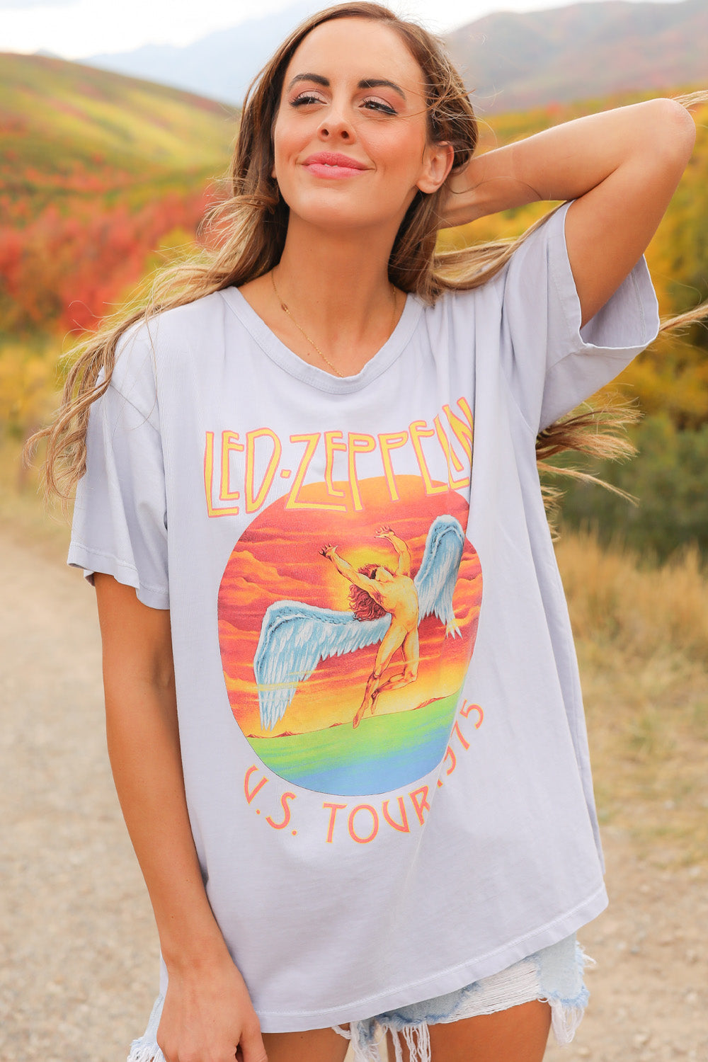 Led Zeppelin U.S Tour Womens T Shirt Grey