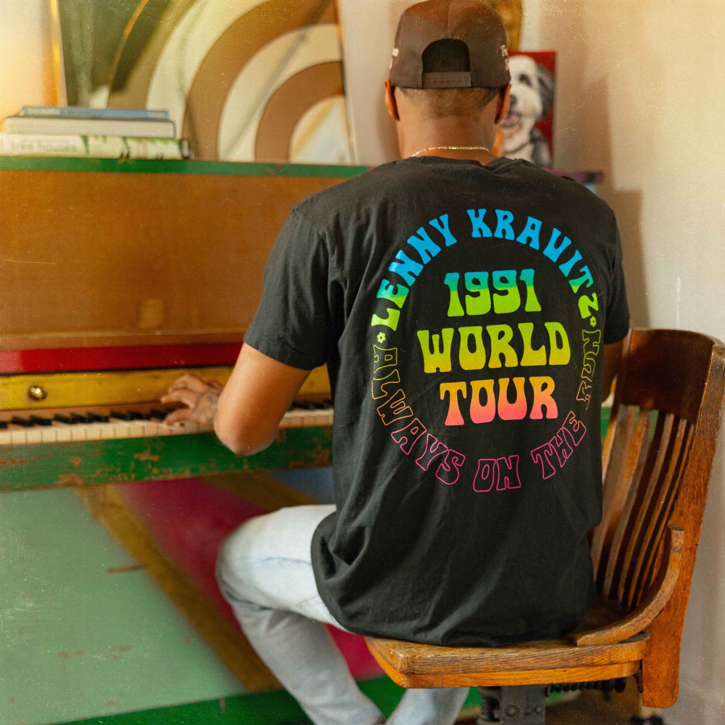 Lenny Kravitz On The Run Mens T Shirt Black Officially Licensed