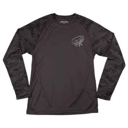 Aaron Lewis Let's Go Fishing Performance Camo Mens Long Sleeve Shirt Graphite