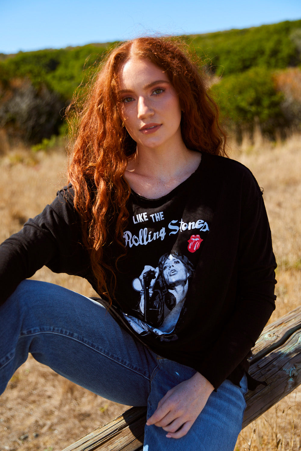 Like The Rolling Stones Womens Long Sleeve Tee Shirt Black