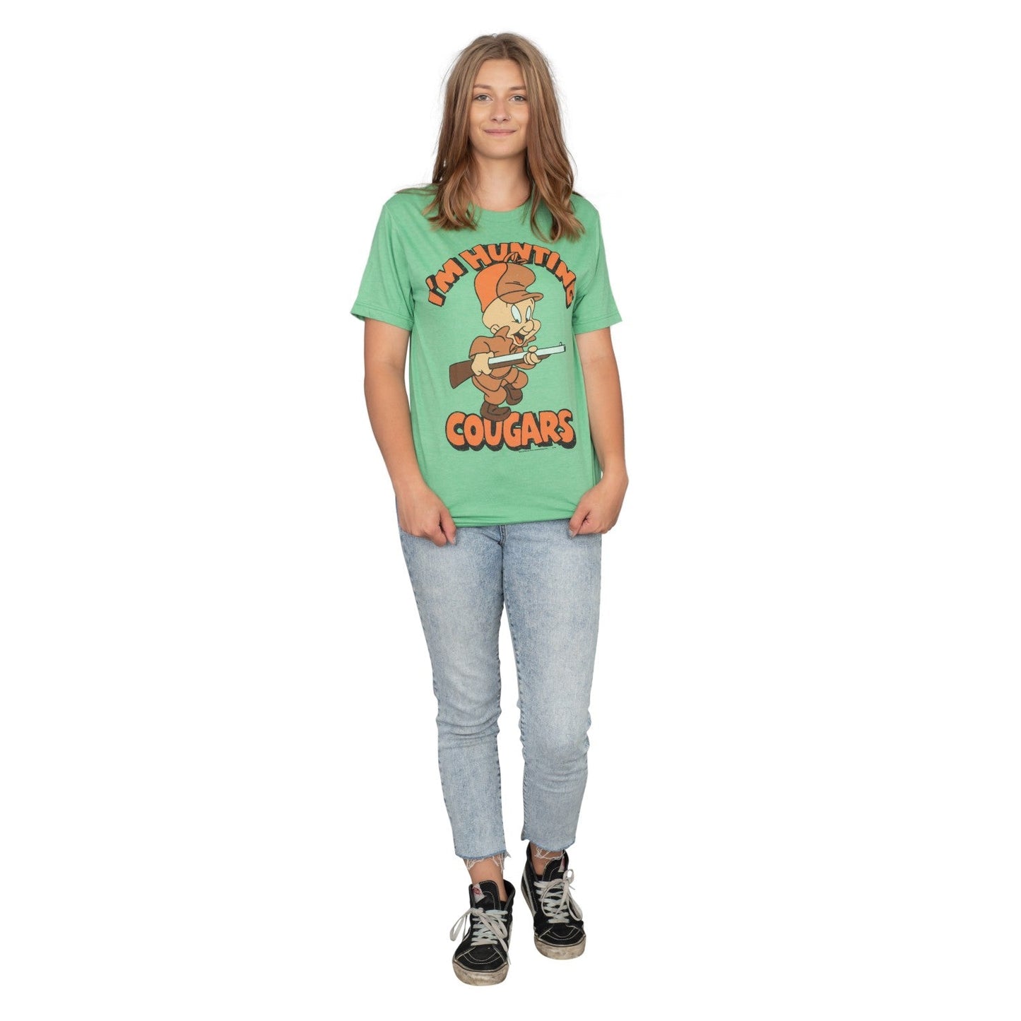 Women's Looney Tunes Elmer Fudd I'm Hunting Cougars T Shirt